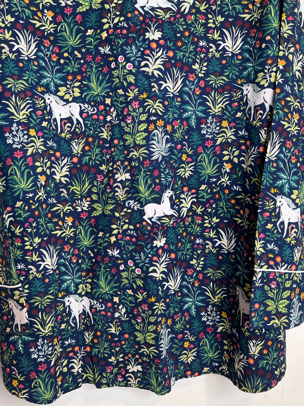 Printfresh Navy Unicorn's Garden Long Sleeve Sleep Shirt. Size 1X. NWT. - Picture 8 of 15